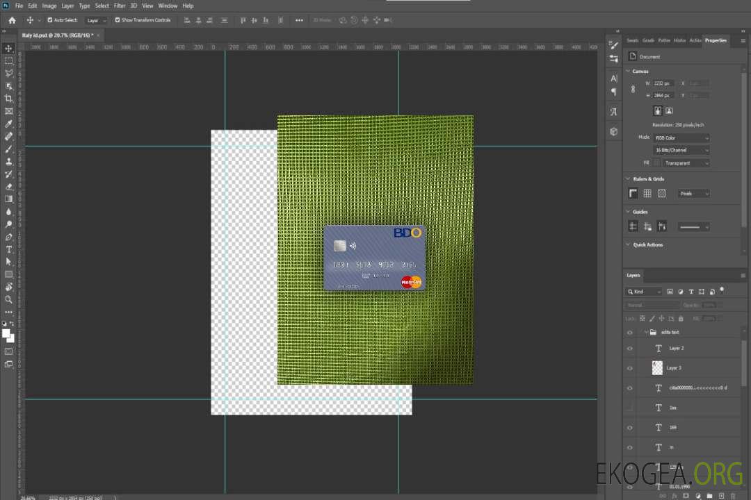 Philippines Banco de Oro mastercard photolook recto template Philippines Banco de Oro mastercard photolook recto template